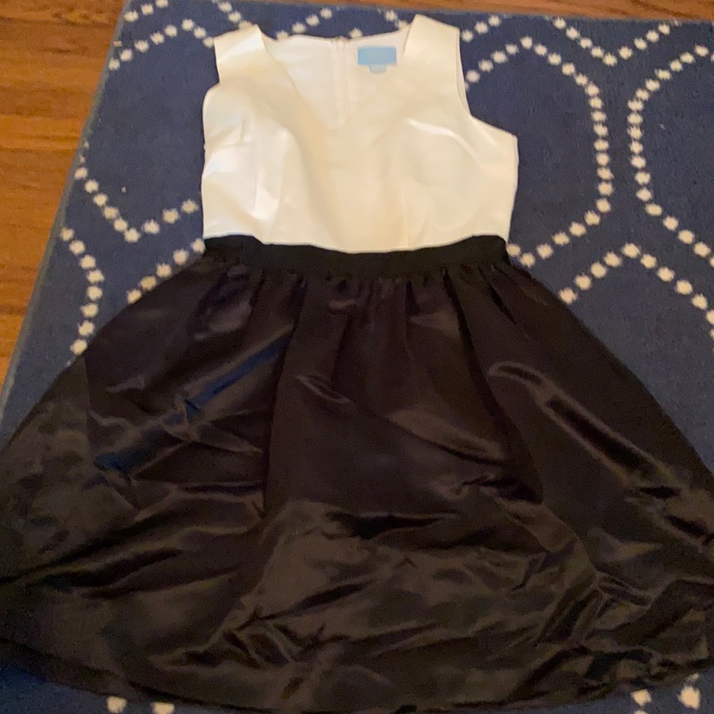 cream and black dress
